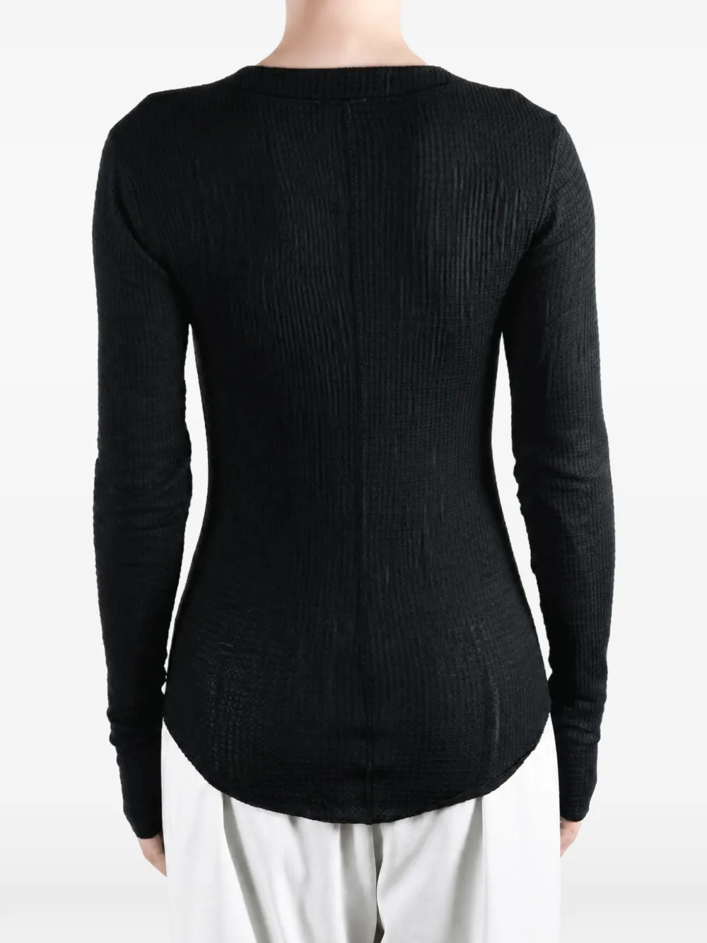 Free People ribbed-knit press-stud cardigan Zwart