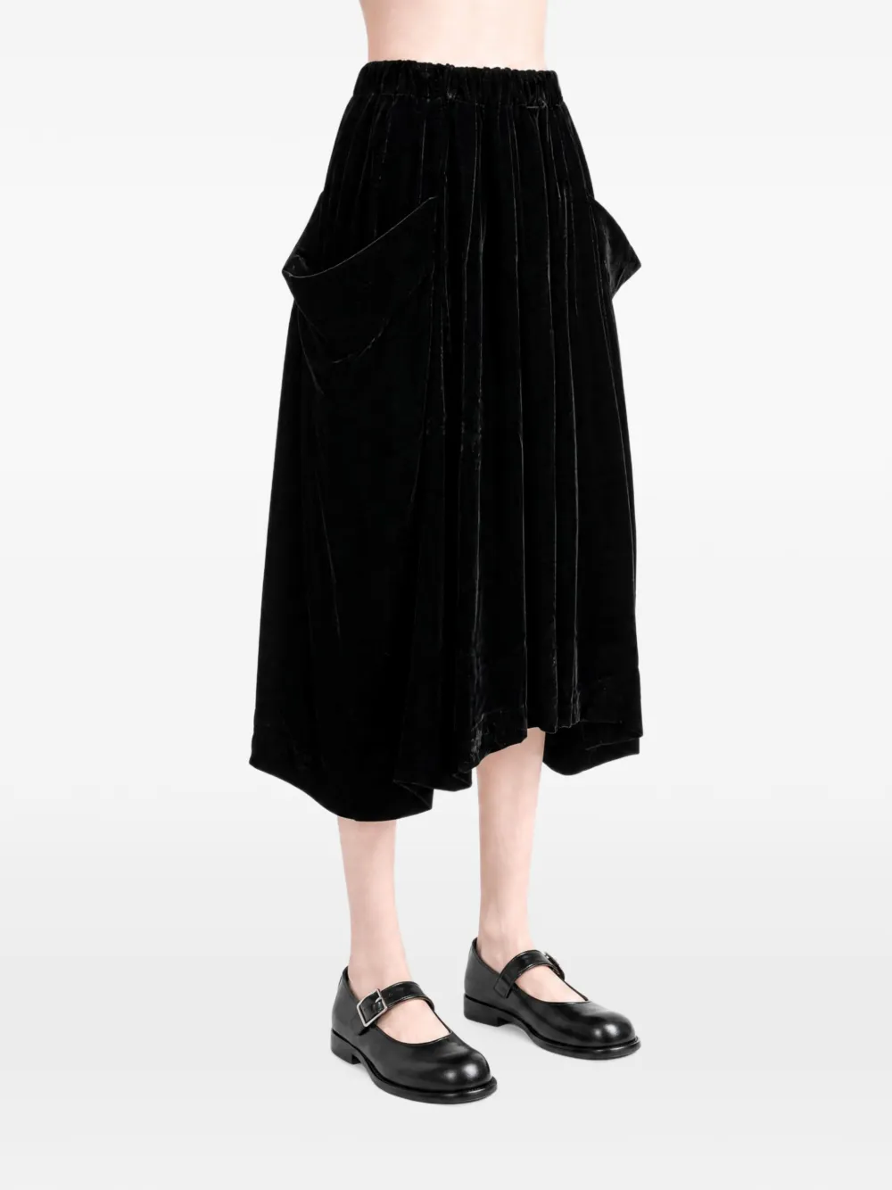 Comme Des Garçons Comme Des Garçons velvet pleated skirt - Nero