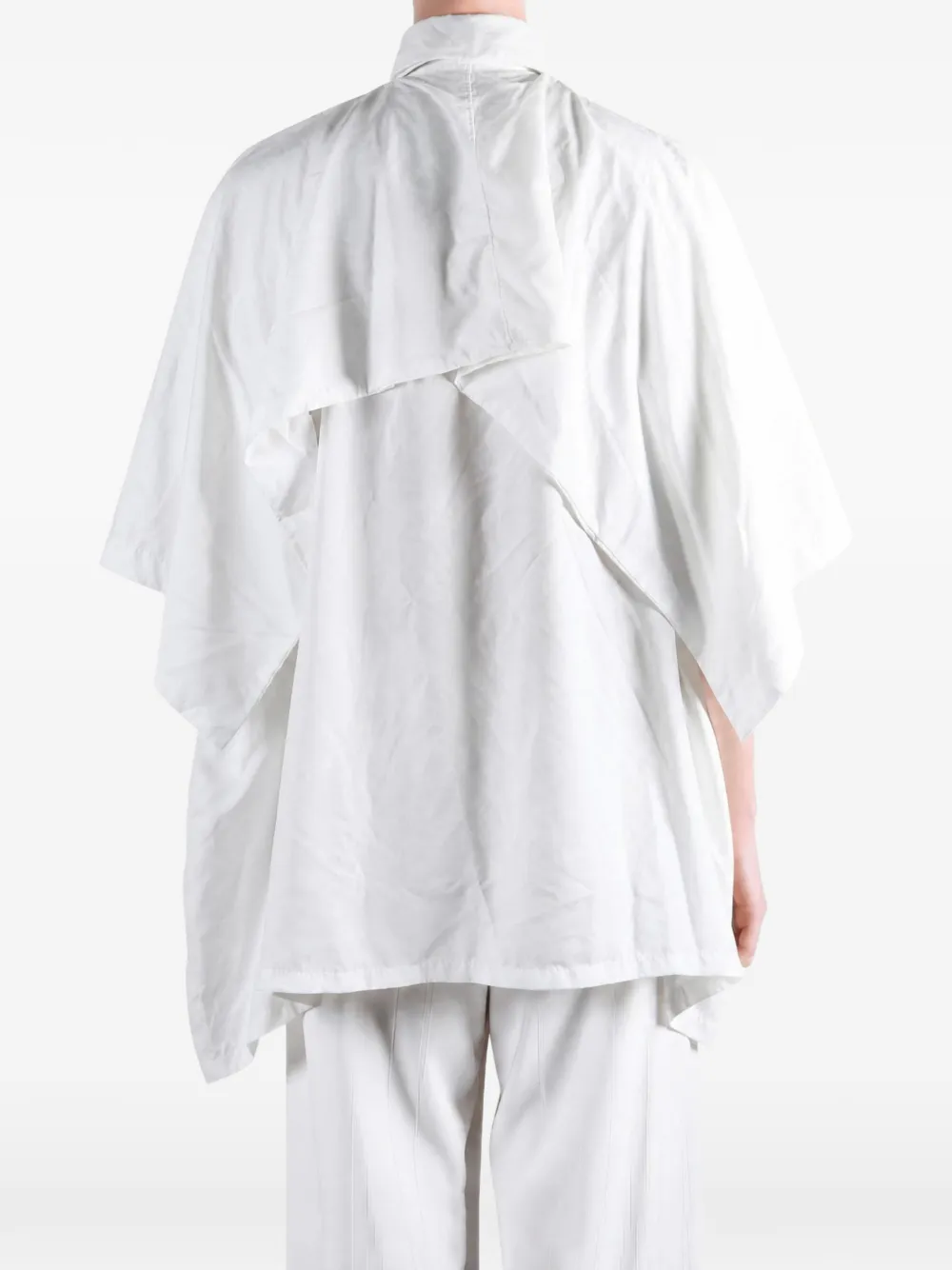 Comme Des Garçons Floral shoulder asymmetric layered shirt Wit