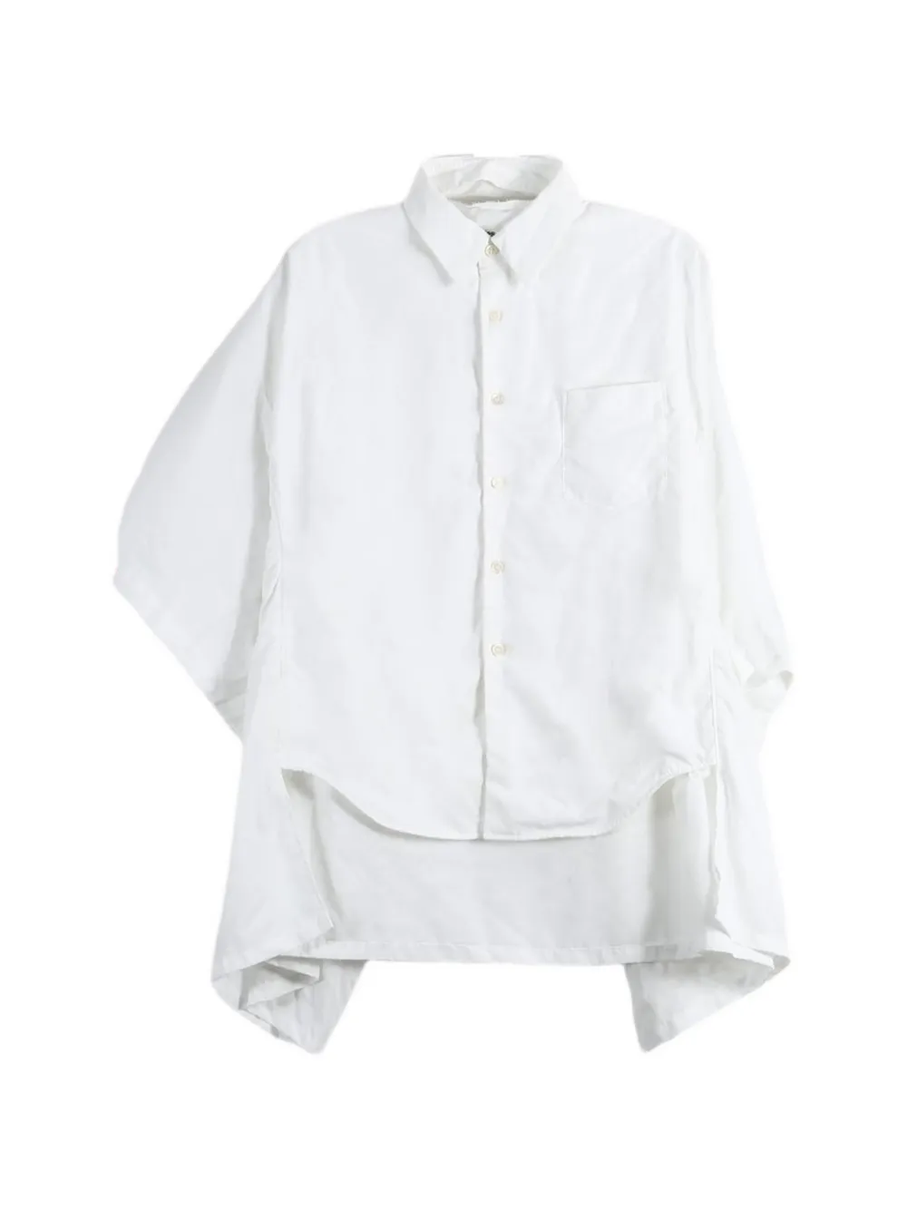 Comme Des Garçons Floral shoulder asymmetric layered shirt Wit