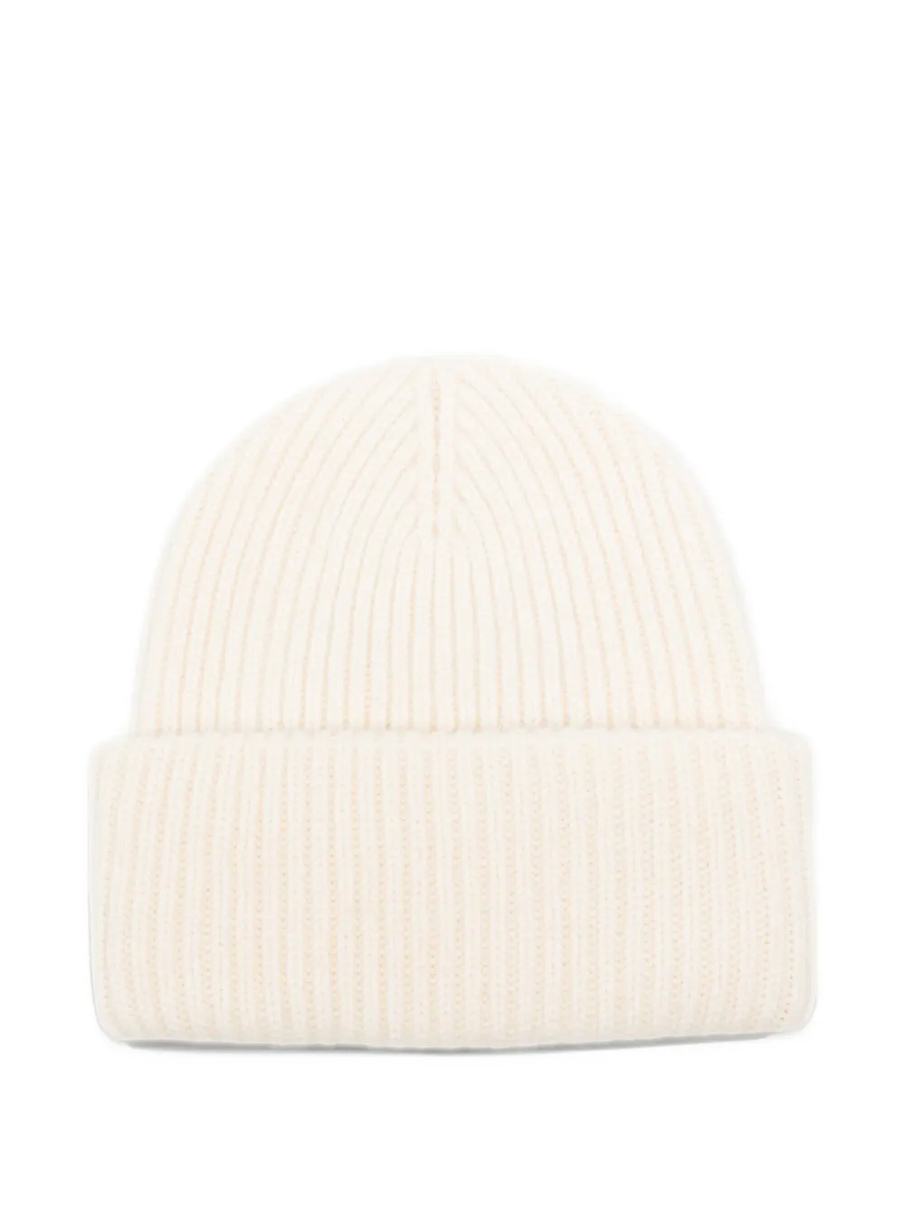 MC2 Saint Barth logo-patch ribbed beanie hat Beige