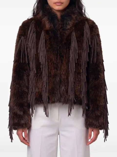 UNCOMMON fringe-detail faux-fur jacket