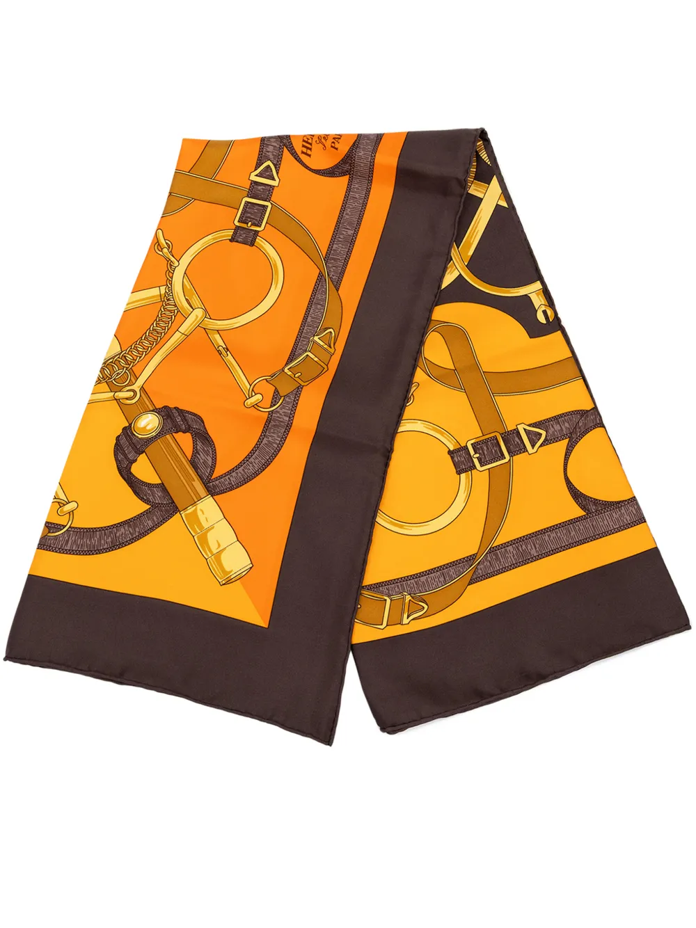Hermès Pre-Owned 2000-2026 Eperon D Or Silk Scarf 90 scarves - Braun
