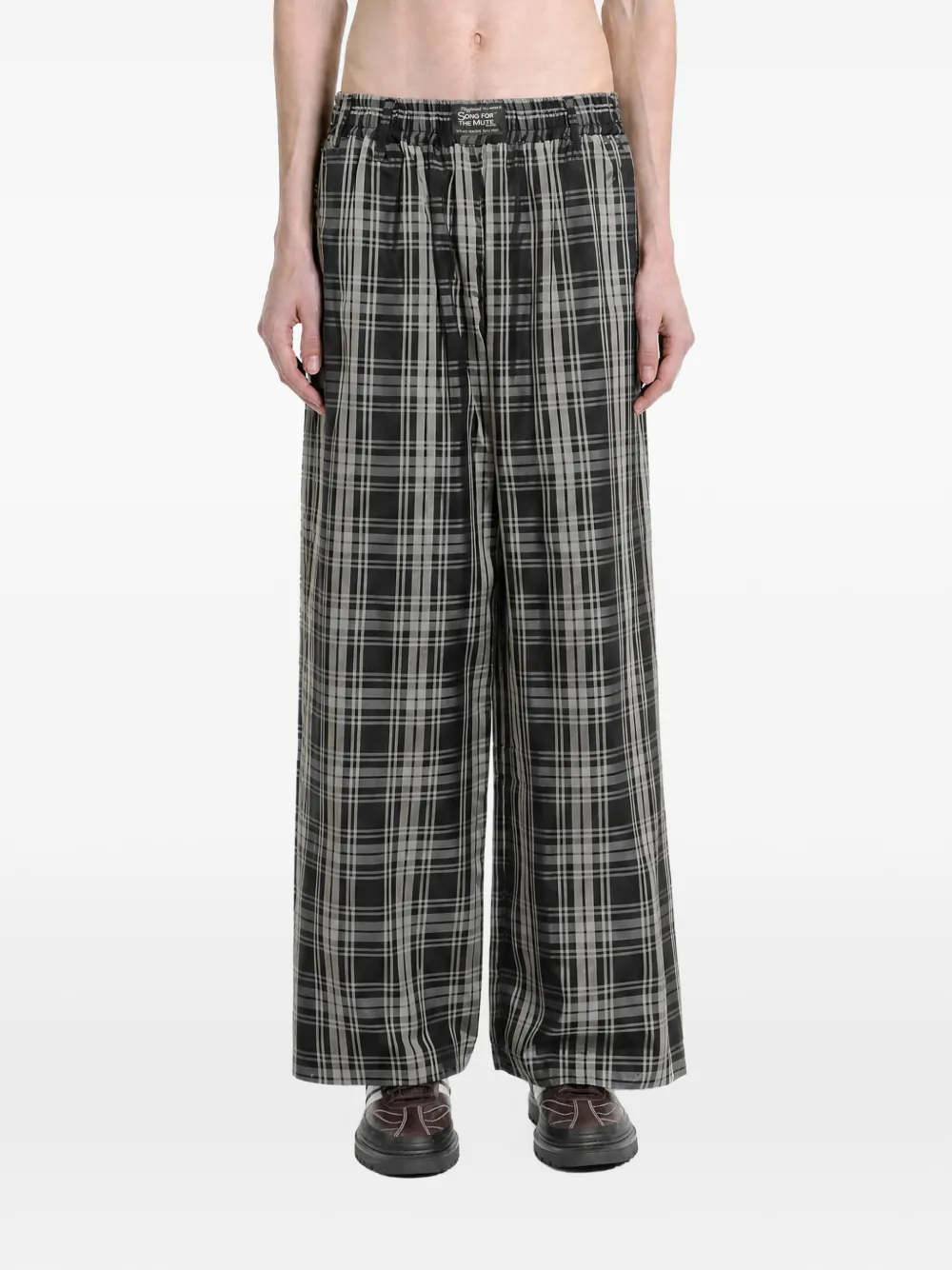 Song For The Mute tartan check-pattern trousers - Nero