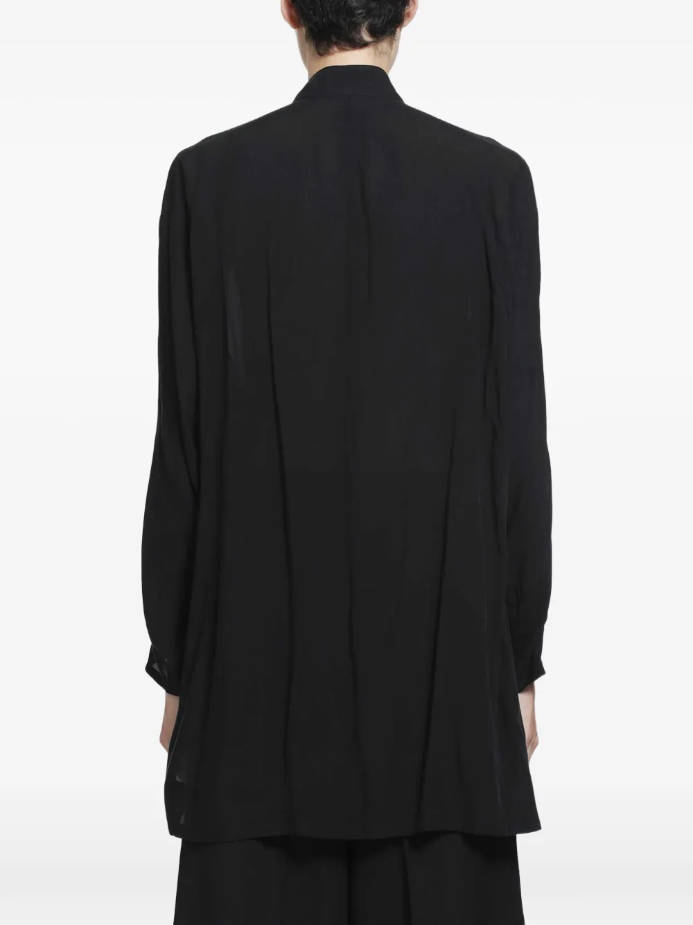 Yohji Yamamoto ribbon-detail mini dress Zwart