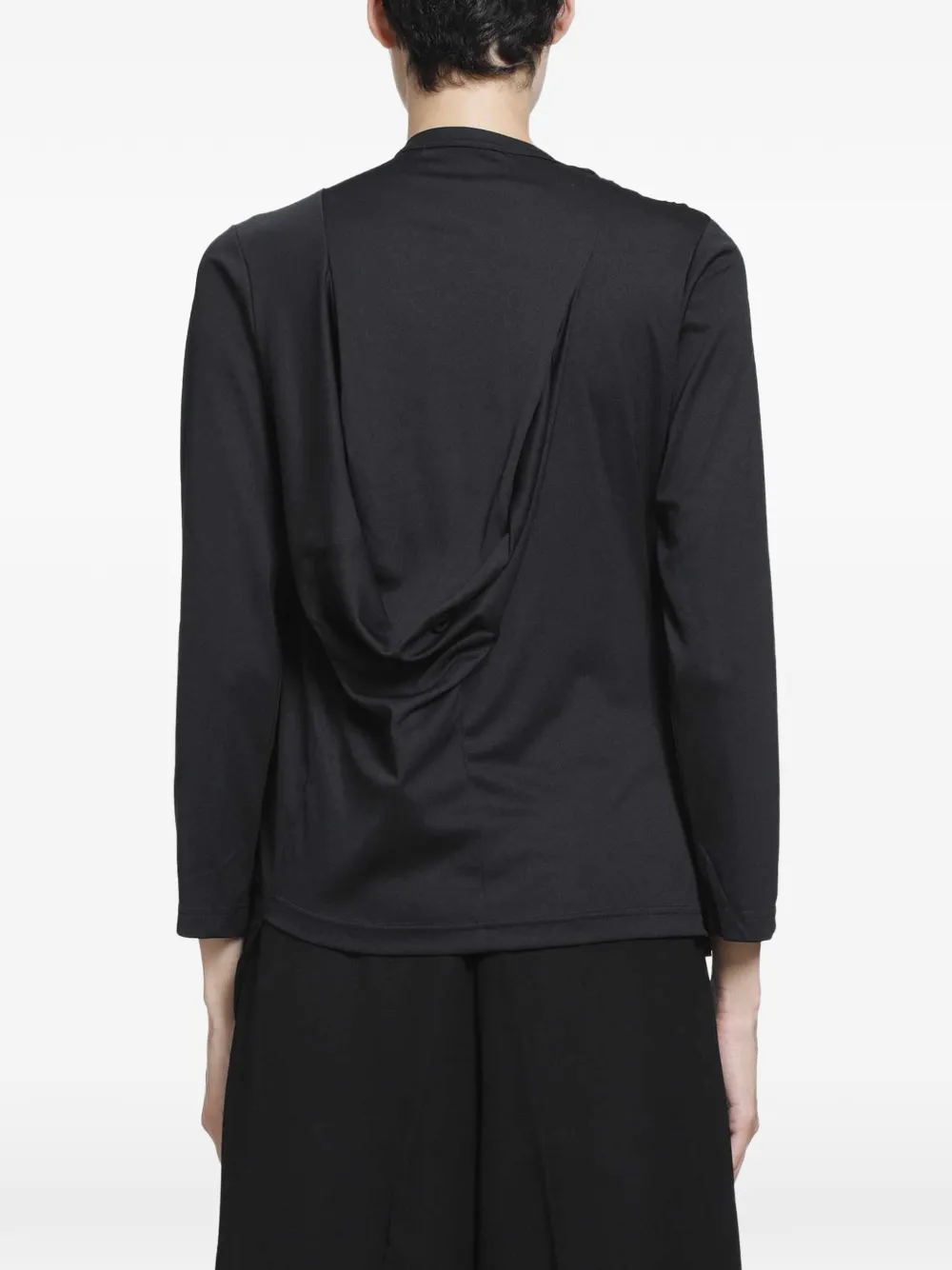 Comme Des Garçons pleated draped top Zwart