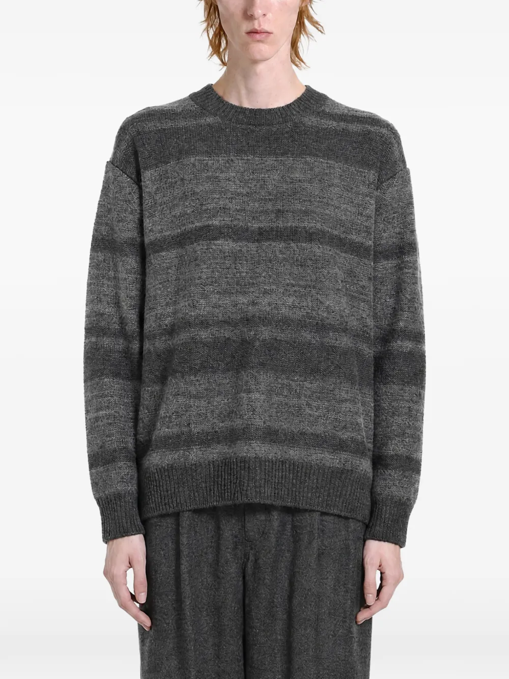Comme des Garçons Homme striped wool-blend sweater Grijs