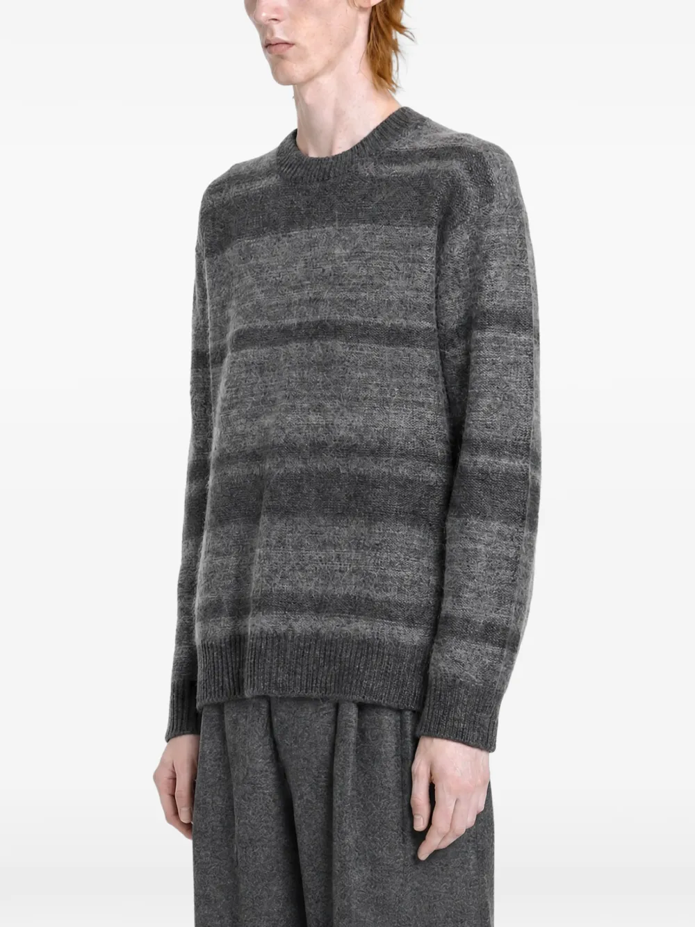 Comme des Garçons Homme striped wool-blend sweater Grijs