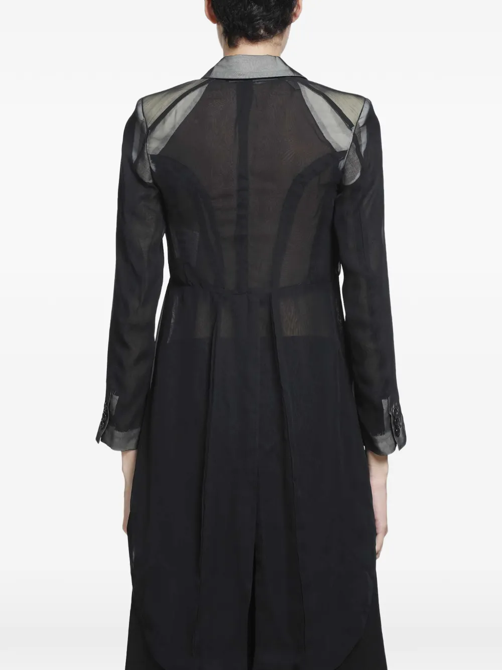 Comme Des Garçons sheer panelled blazer Zwart