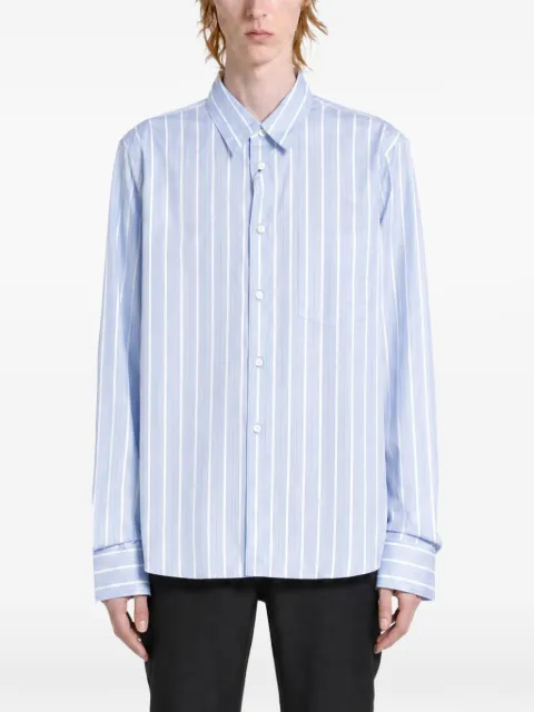 Comme des Garçons Homme Plus pinstripe lace-panel shirt