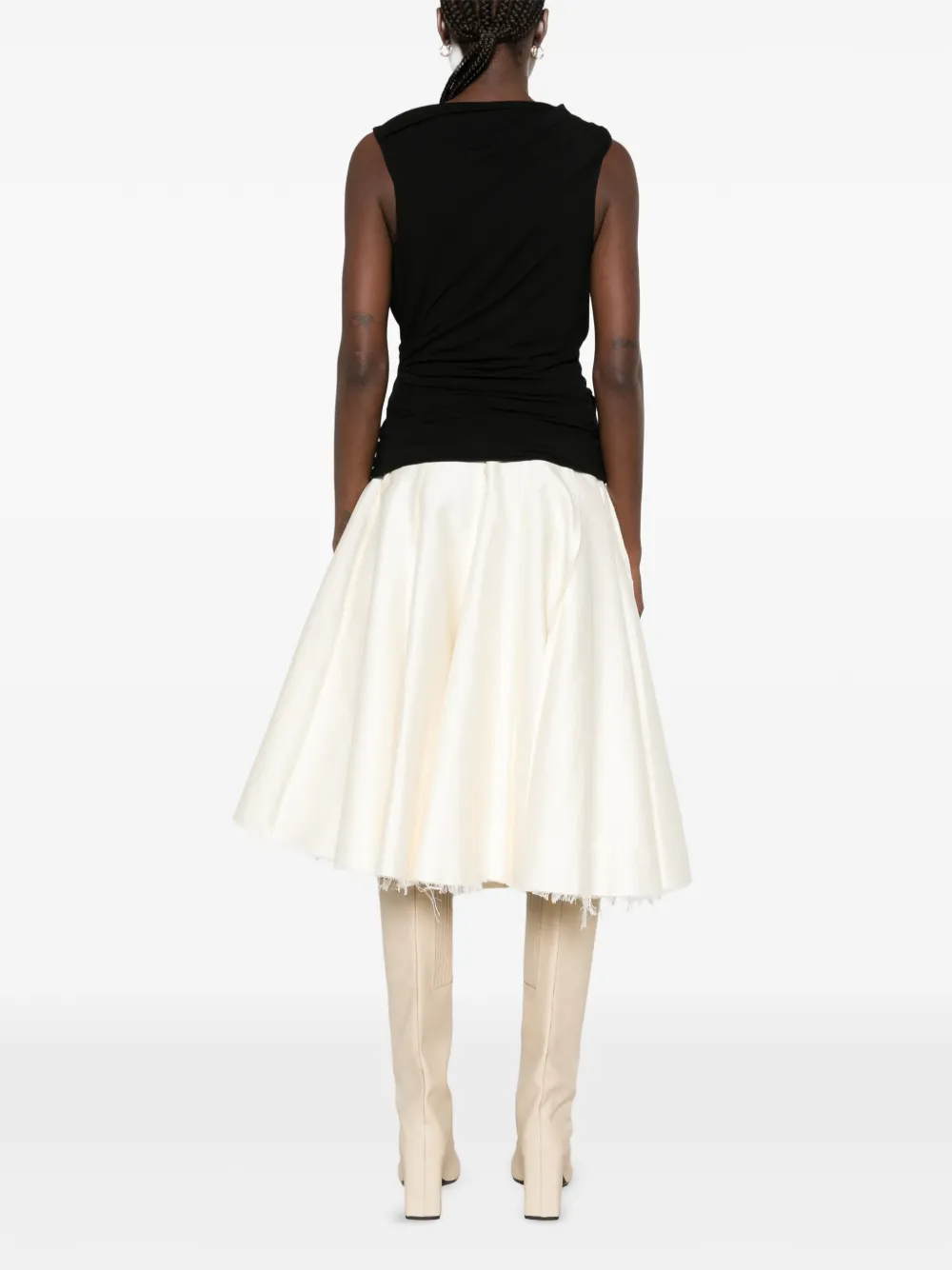 ENTIRE STUDIOS draped-neck sleeveless top Zwart