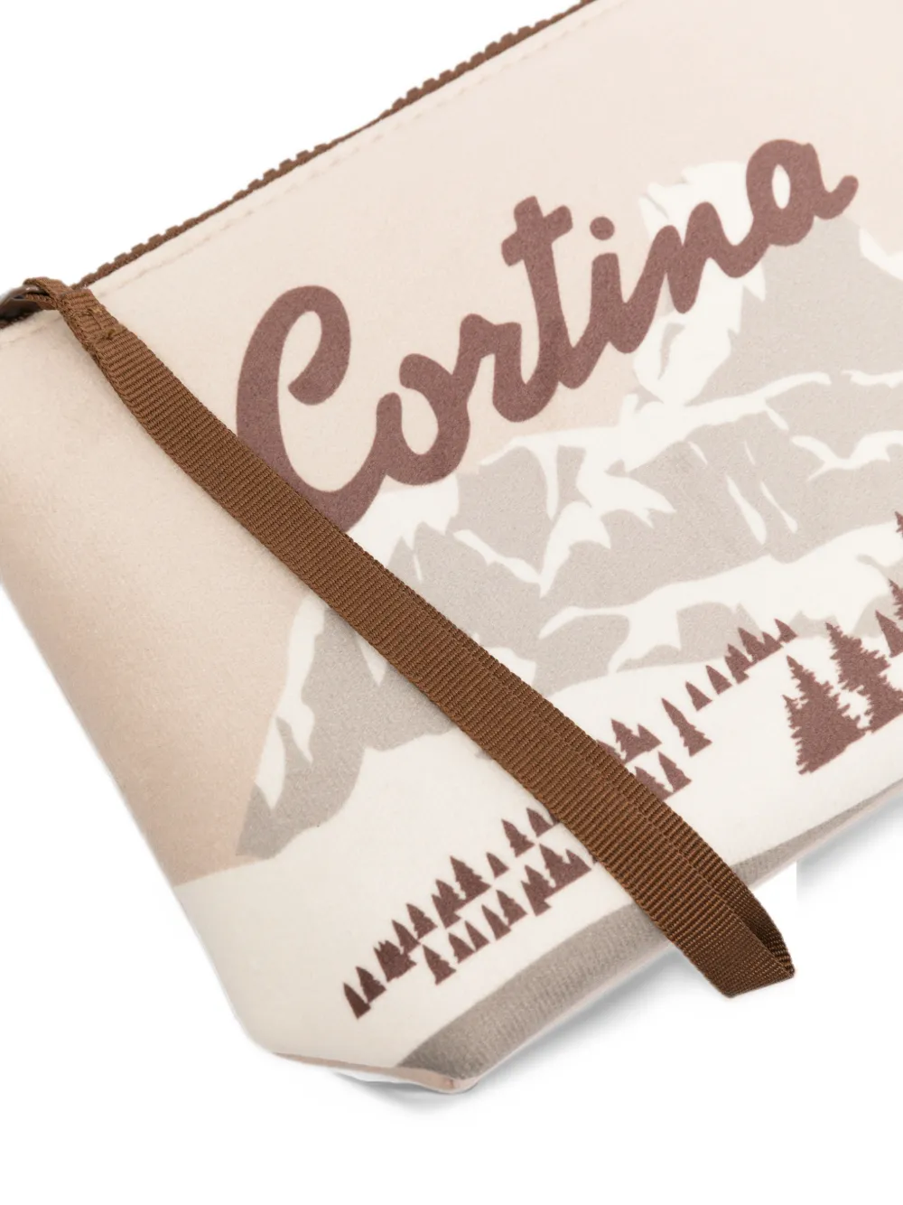 MC2 Saint Barth Cortina graphic-print clutch bag Beige
