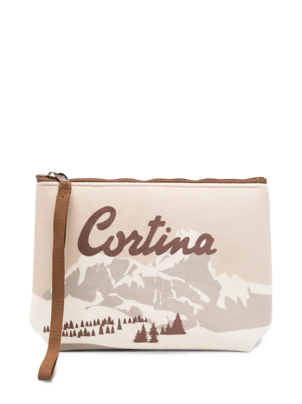MC2 Saint Barth Cortina graphic-print clutch bag Beige
