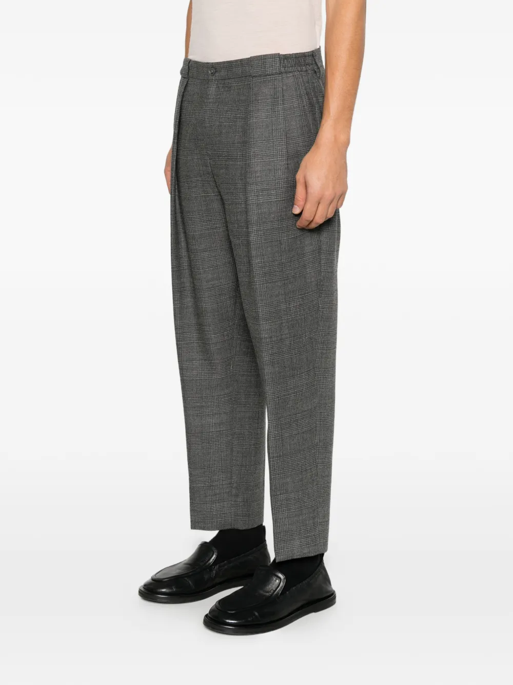 Briglia 1949 Portobellos check pleated trousers Grijs