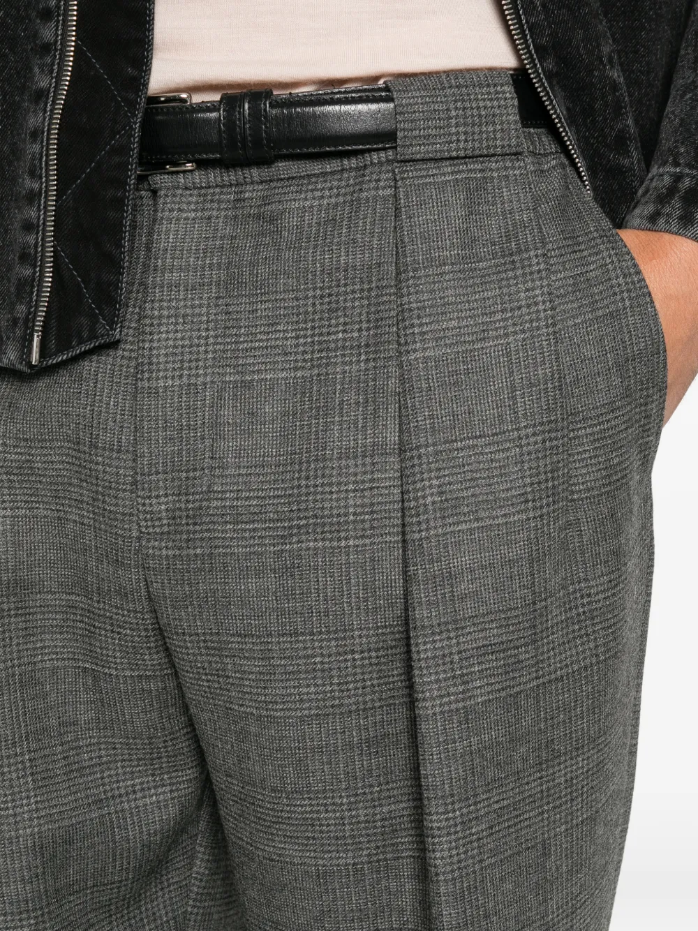 Briglia 1949 Portobellos check pleated trousers Grijs