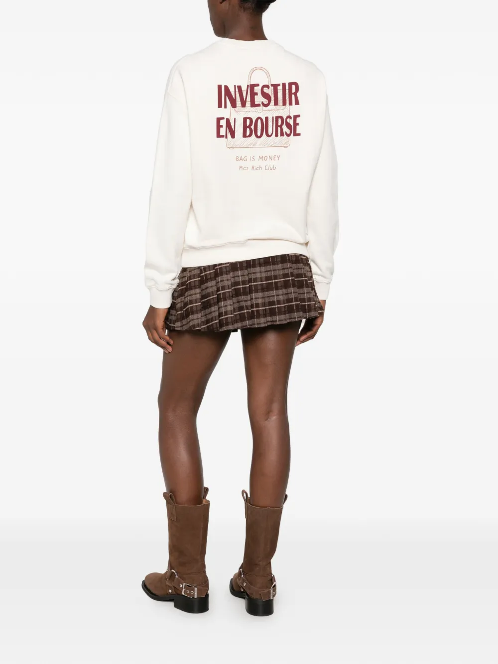 MC2 Saint Barth Stardust slogan-print crew-neck sweatshirt Beige