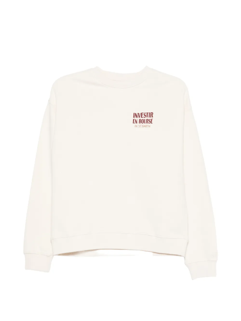 MC2 Saint Barth Stardust slogan-print crew-neck sweatshirt Beige