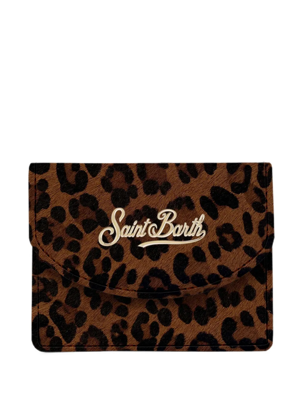 MC2 Saint Barth leopard-print logo-embroidered wallet Bruin