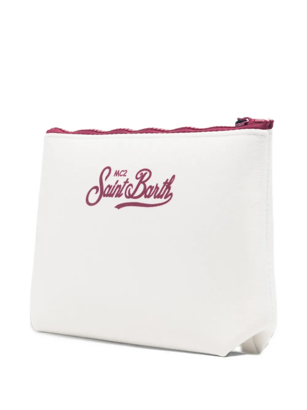 MC2 Saint Barth Aline clutch met slogan-print Wit