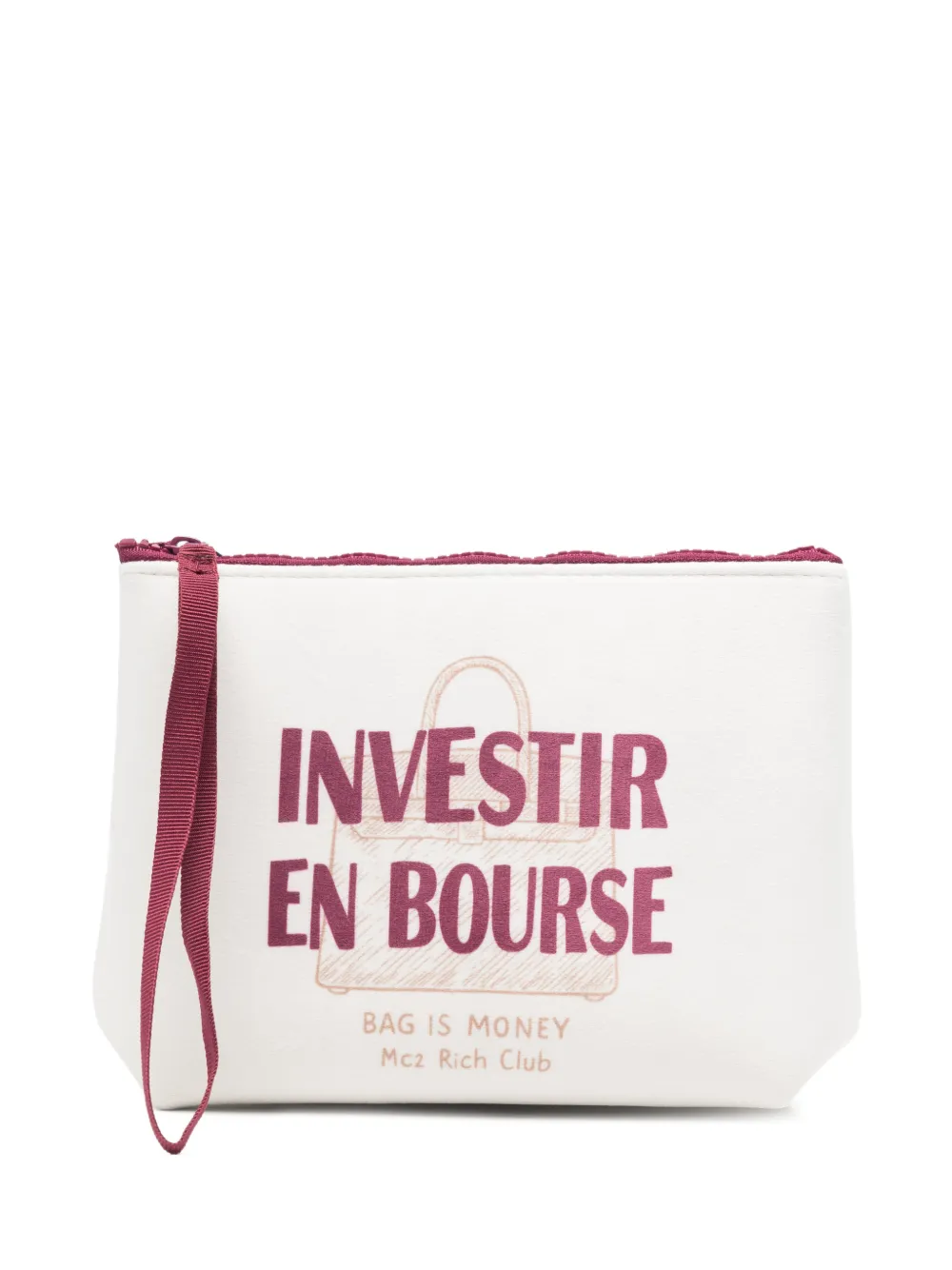 MC2 Saint Barth Aline clutch met slogan-print Wit