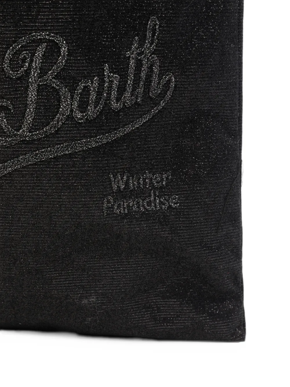 MC2 Saint Barth mini Essential glitter-effect logo-embroidered tote bag Zwart
