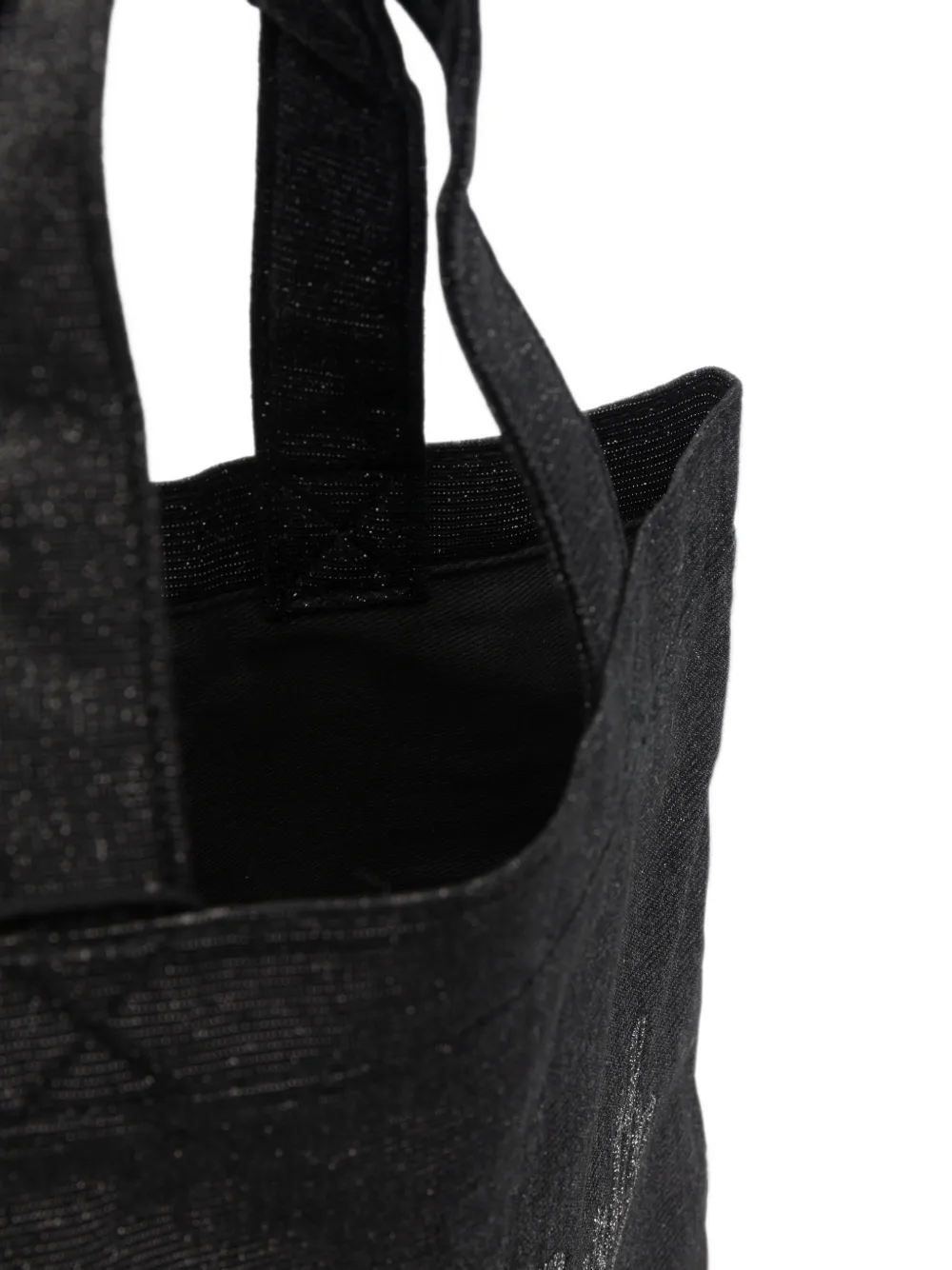 MC2 Saint Barth mini Essential glitter-effect logo-embroidered tote bag Zwart