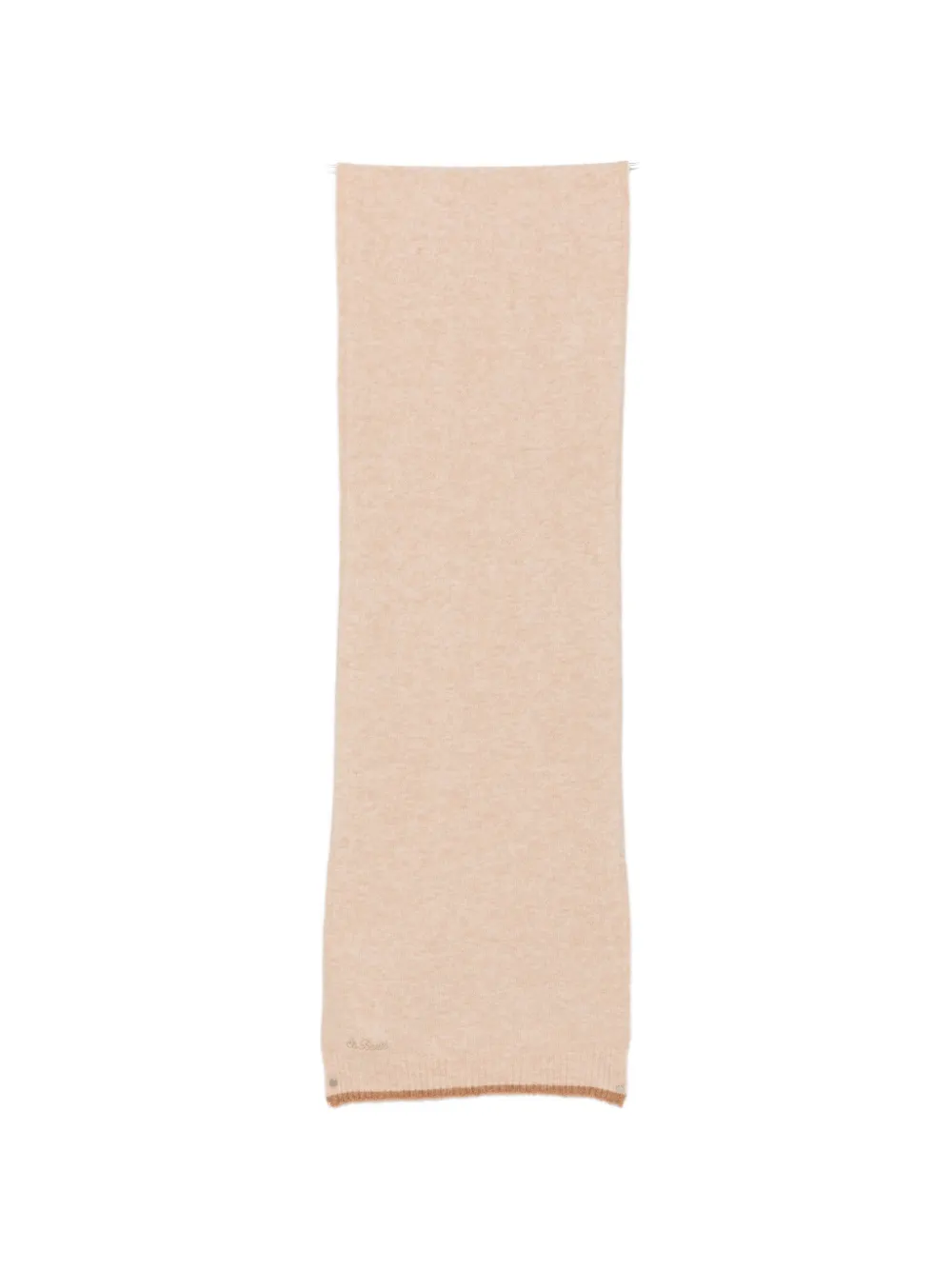 MC2 Saint Barth logo-embroidered knitted scarf Beige