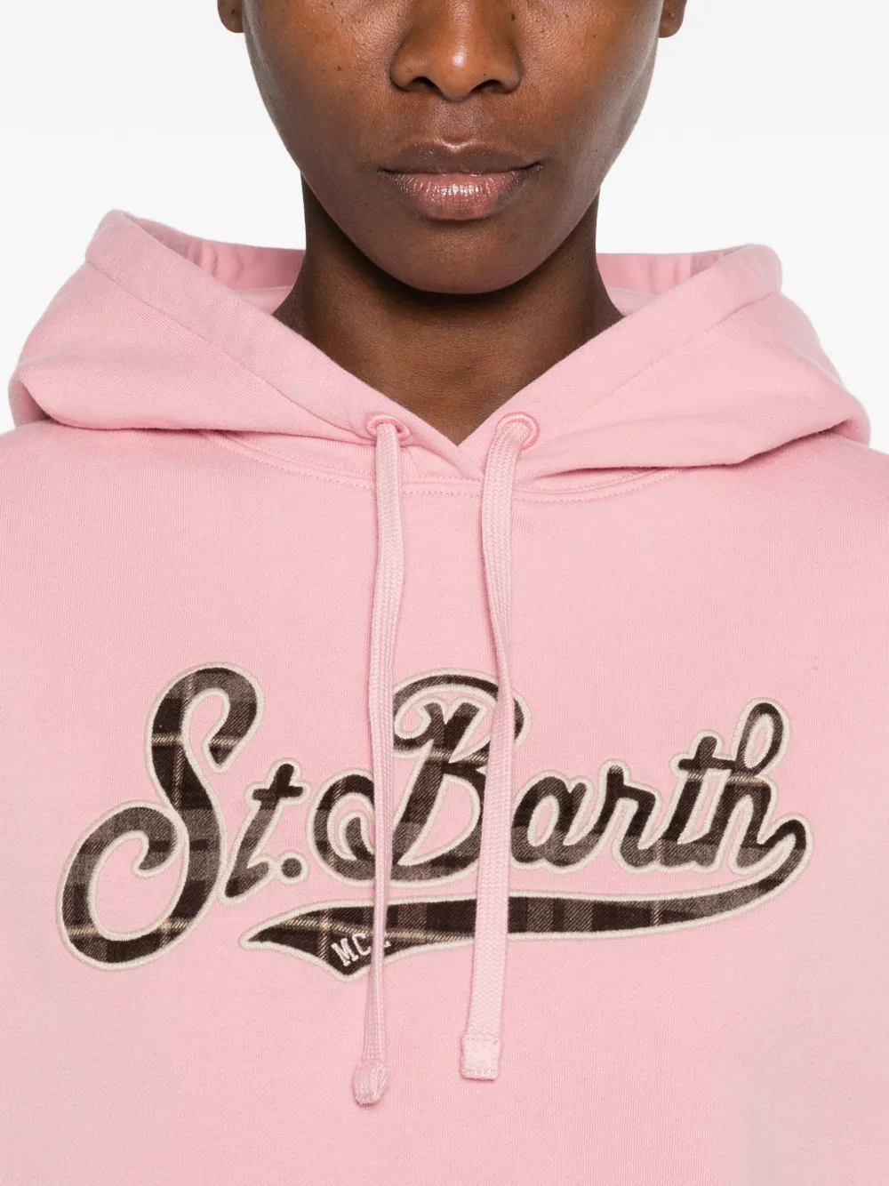 MC2 Saint Barth Mindy logo-patch drawstring hoodie Roze