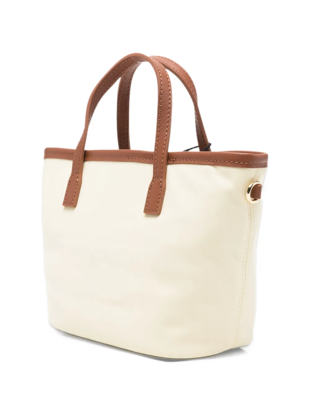 MC2 Saint Barth mini City logo-embroidered contrast-trim tote bag Beige