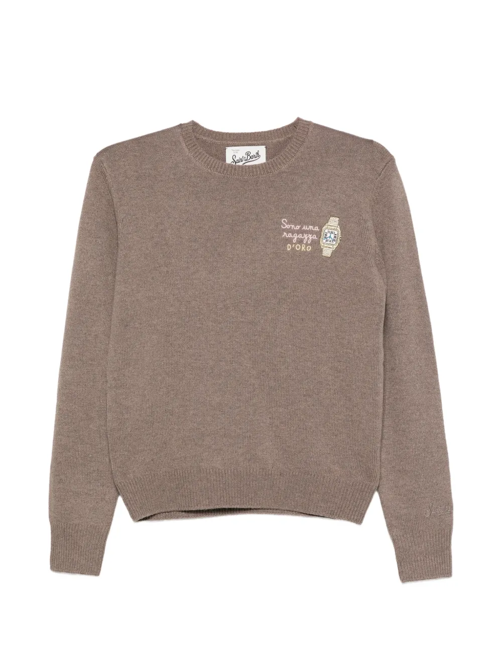 MC2 Saint Barth New Queen embroidered crew-neck sweater Beige