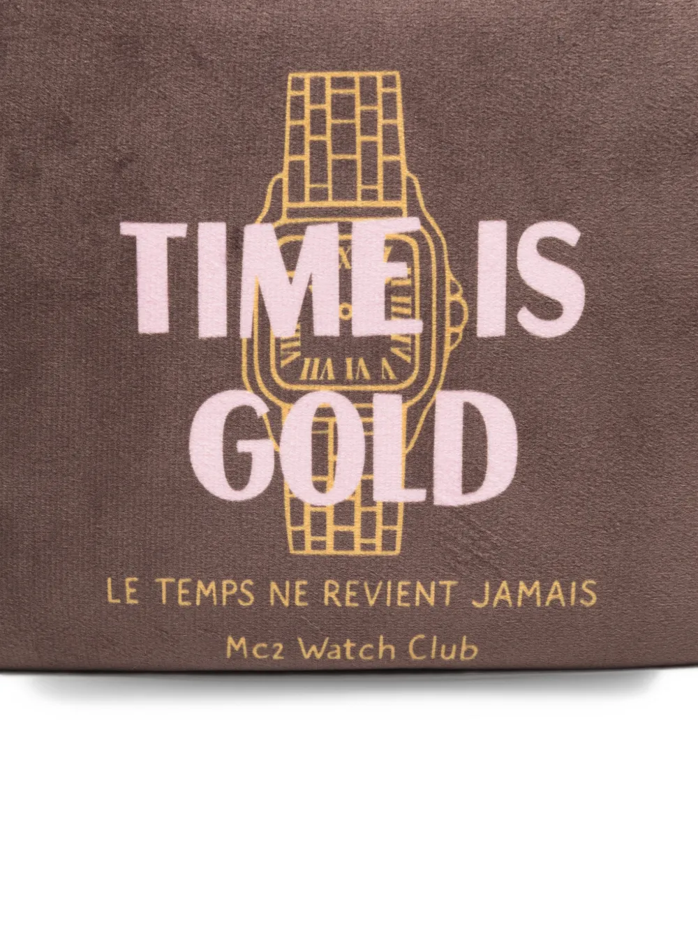 MC2 Saint Barth Aline slogan-print zip-top clutch bag Bruin