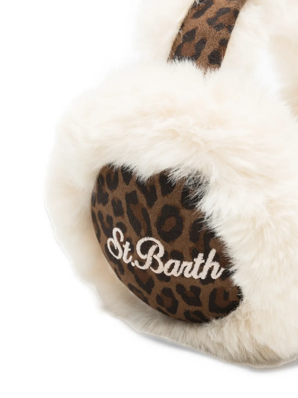 MC2 Saint Barth leopard-print faux-fur earmuffs Beige