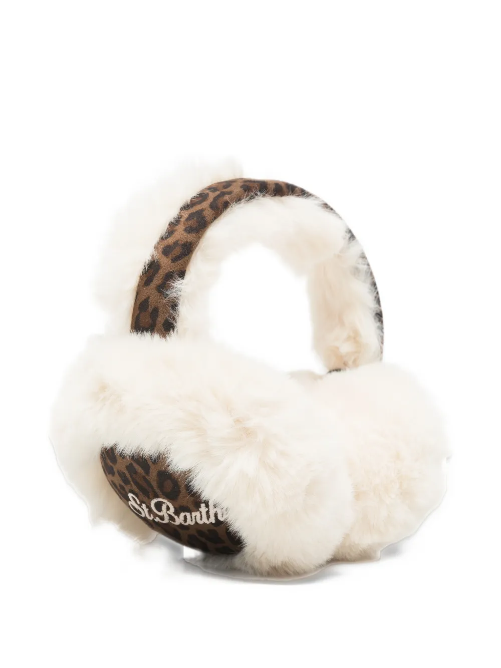 MC2 Saint Barth leopard-print faux-fur earmuffs Beige