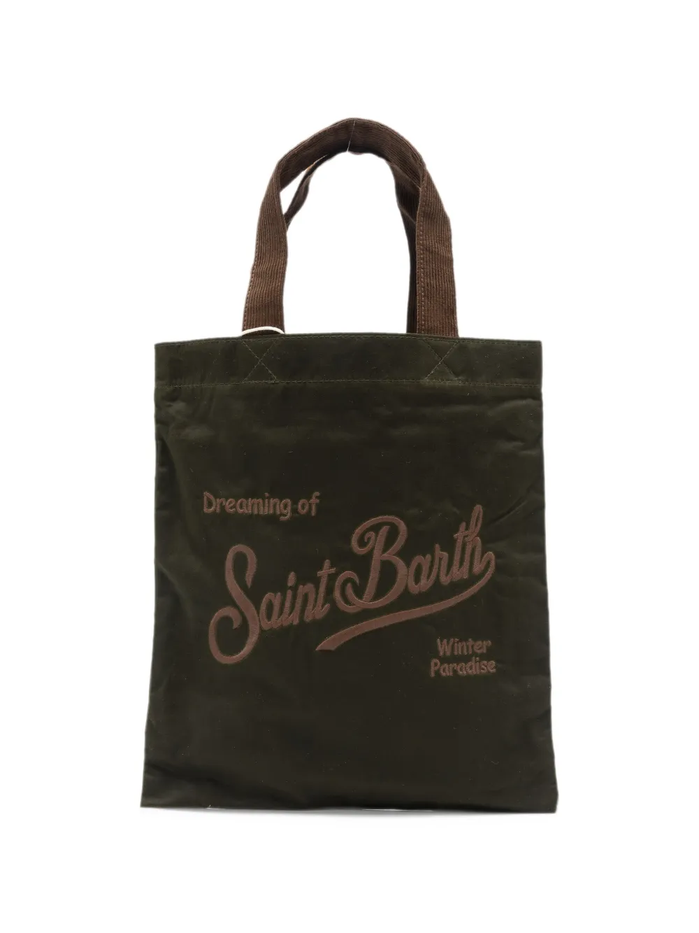 MC2 Saint Barth mini Essential embroidered-logo tote bag Groen
