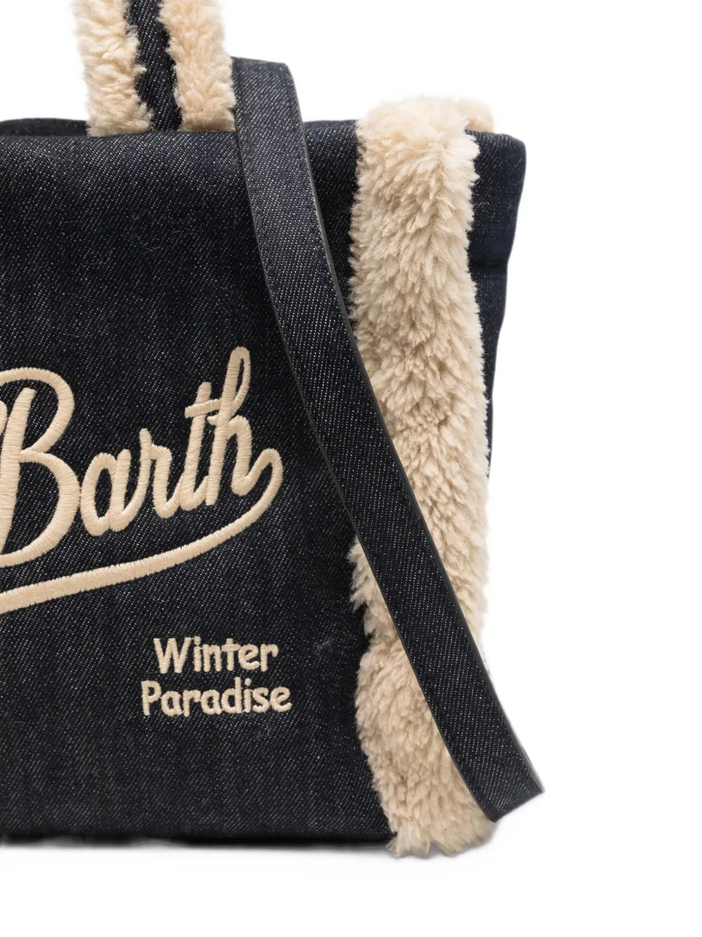 MC2 Saint Barth Colette faux-shearling denim tote bag Blauw