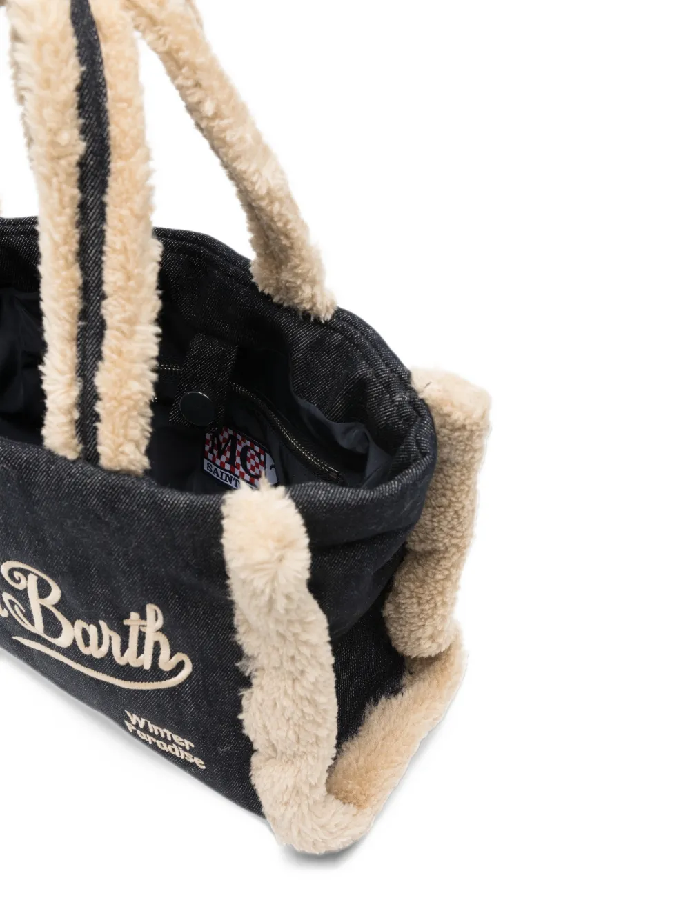 MC2 Saint Barth Colette faux-shearling denim tote bag Blauw