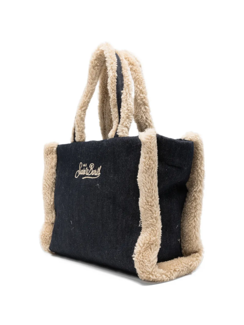 MC2 Saint Barth Colette faux-shearling denim tote bag Blauw