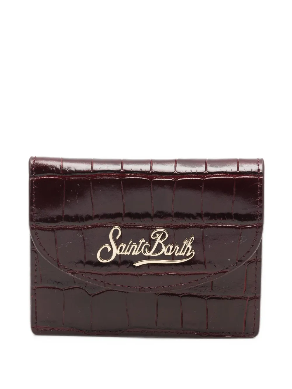 MC2 Saint Barth croc-effect logo-plaque wallet Rood