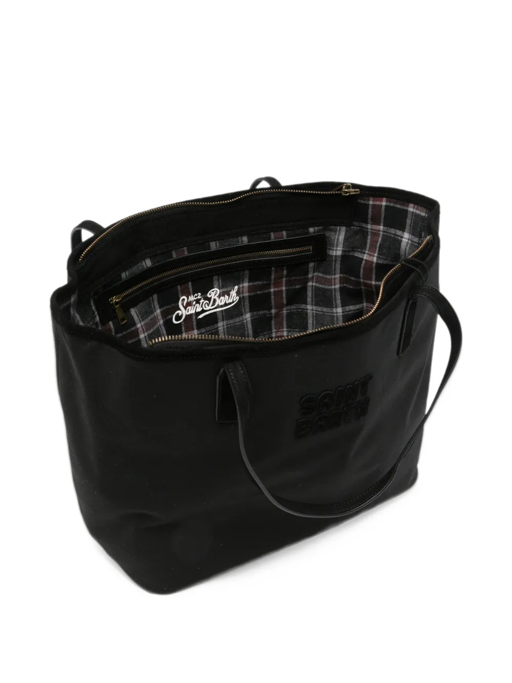 MC2 Saint Barth Shopper met geborduurd logo Zwart