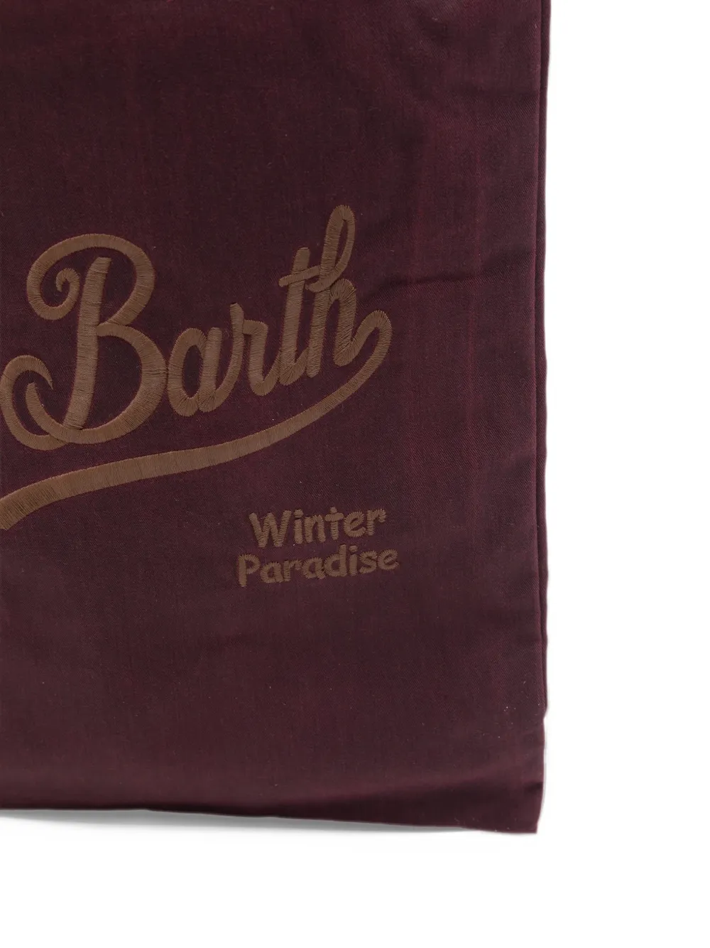 MC2 Saint Barth mini Essential logo-embroidered corduroy-handle tote bag Rood