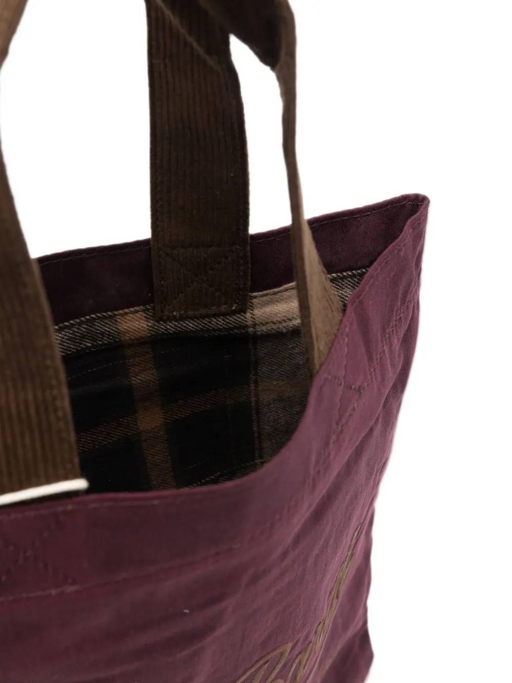 MC2 Saint Barth mini Essential logo-embroidered corduroy-handle tote bag Rood