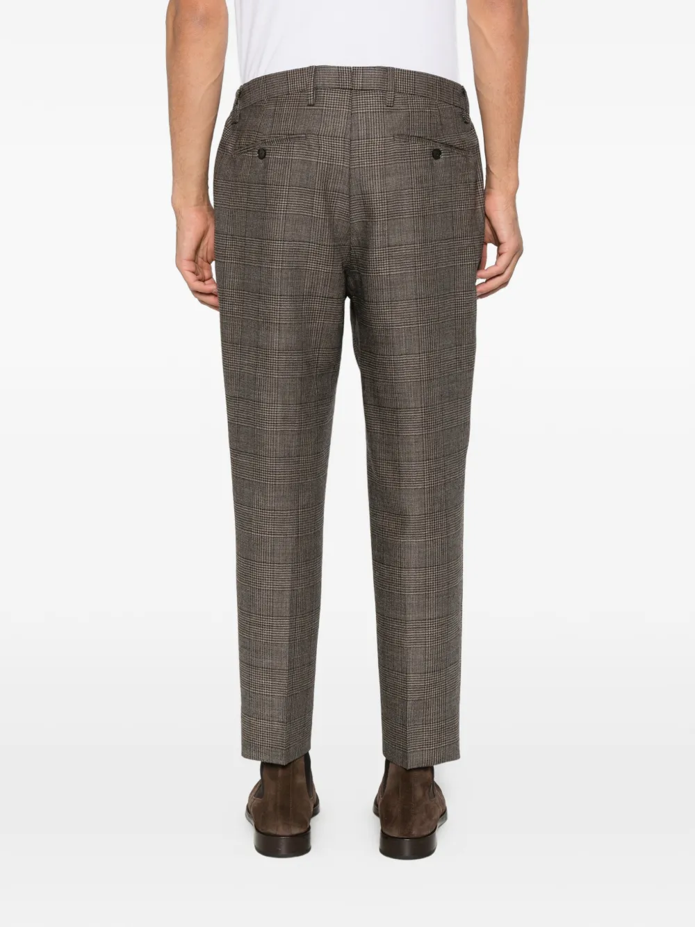 Briglia 1949 Portobello check pleated trousers Bruin
