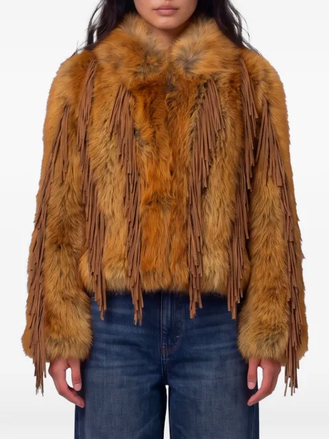 UNCOMMON fringe-detail faux-fur jacket