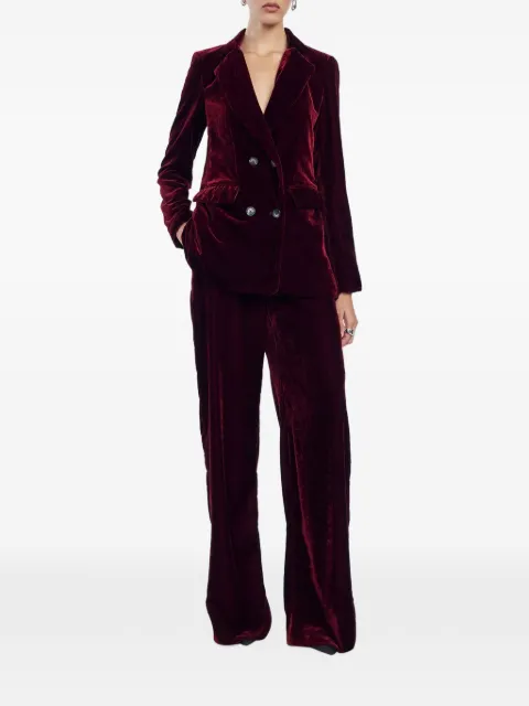 Lela Rose double-breasted velvet blazer