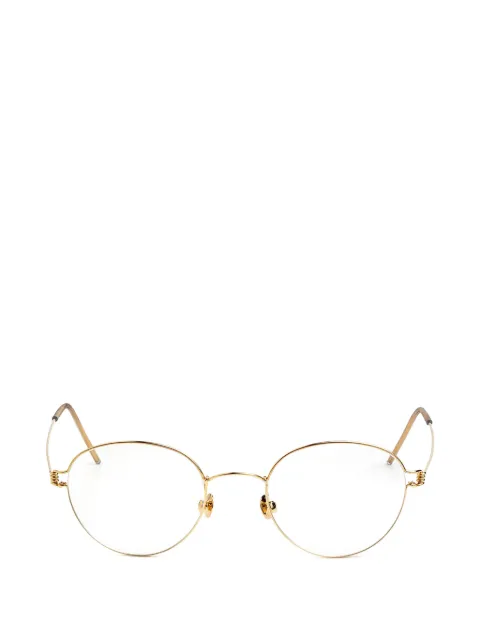 Lindberg 18kt yellow-gold round-frame glasses