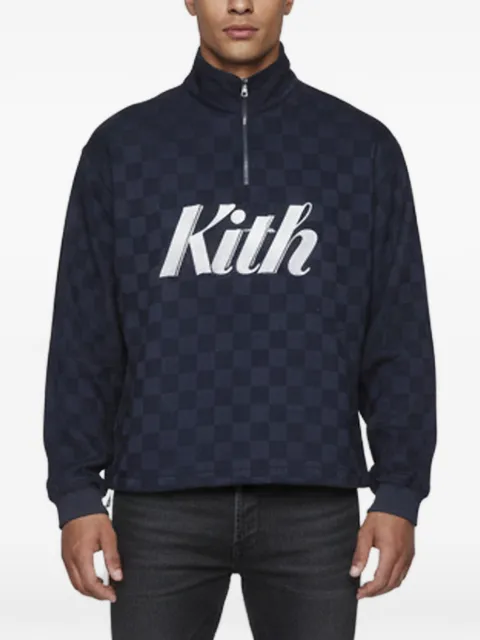 KITH Davis logo-print quarter-zip sweater