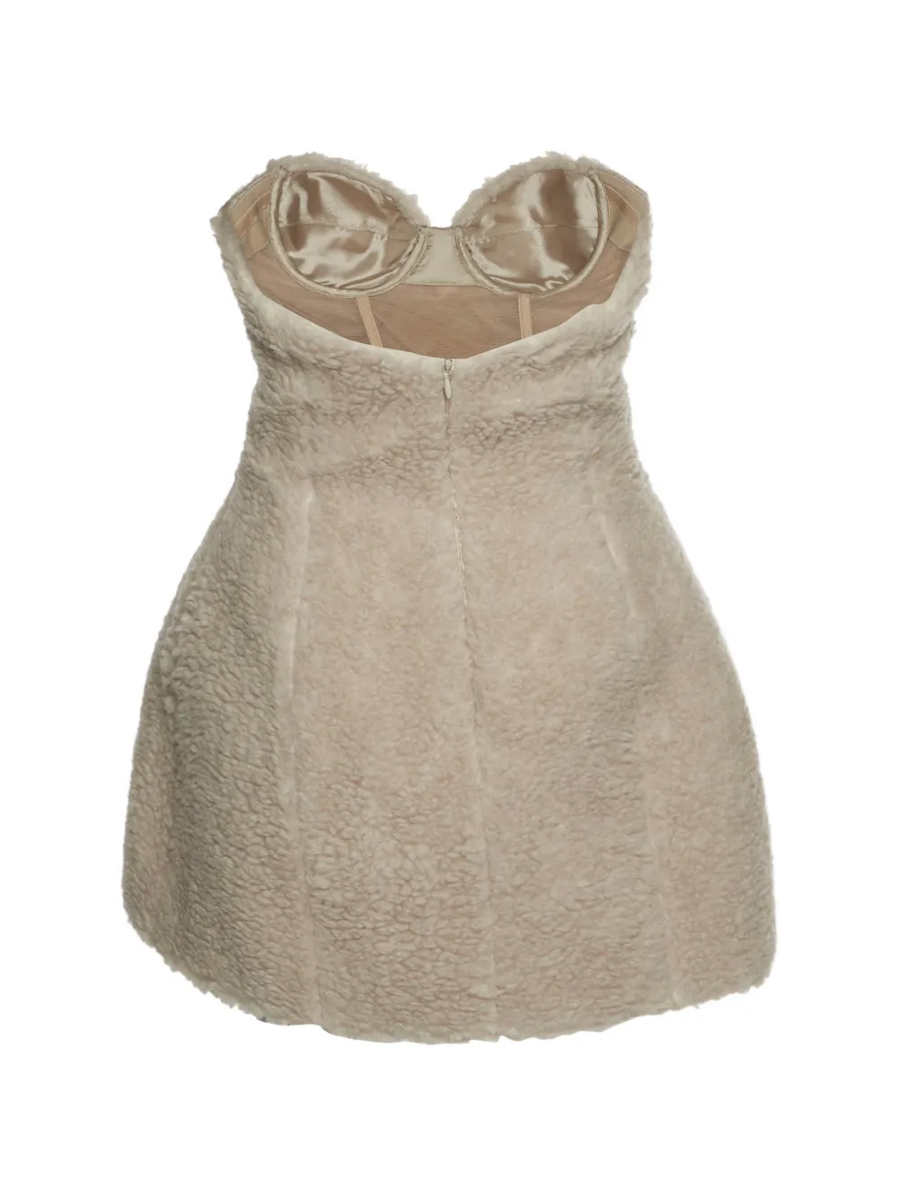 Giuseppe Di Morabito robe-bustier courte en peau lainée - Tons neutres