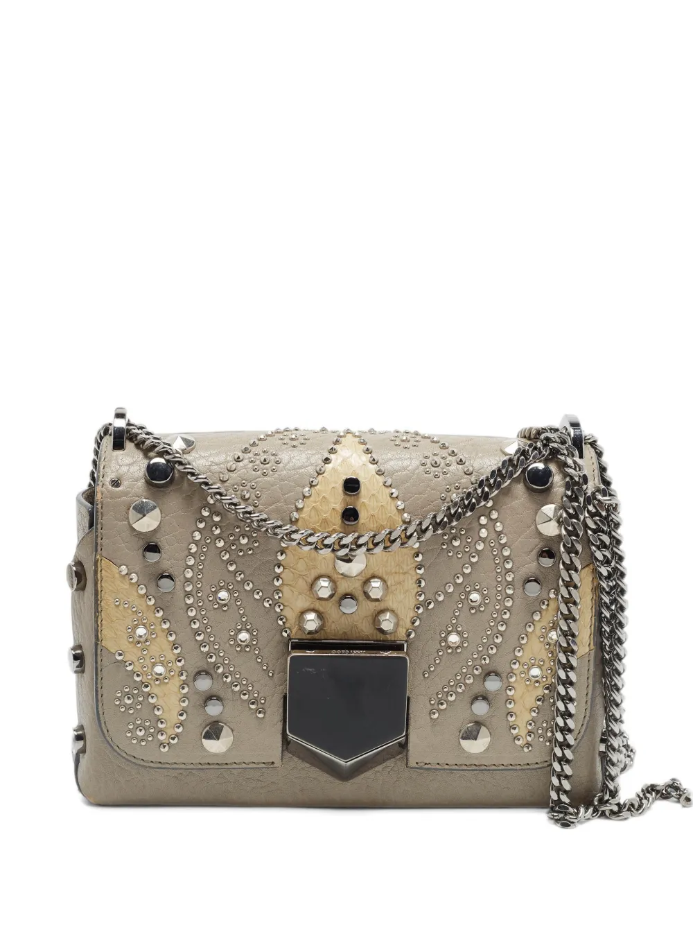 Jimmy Choo Pre-Owned petite Lockett City embellished shoulder bag - Grau