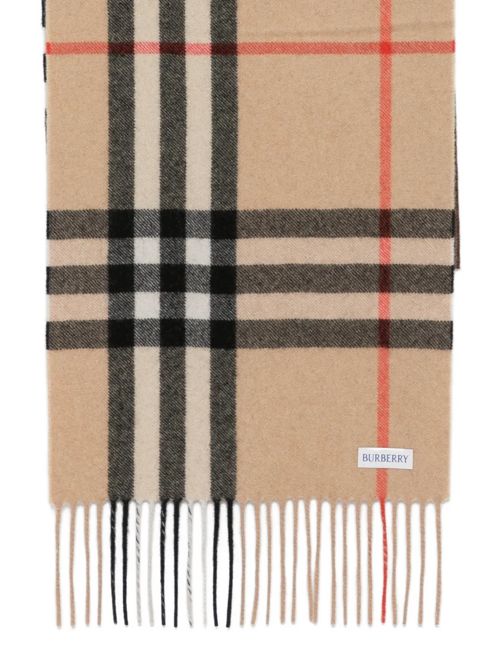 Burberry Check fringed scarf Beige