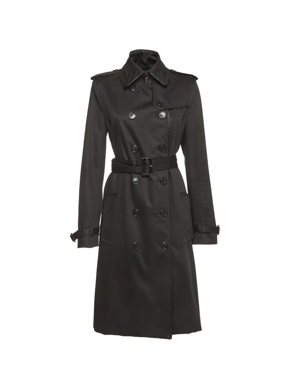 Burberry Pre-Owned double-breasted gabardine trench coat - Black